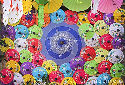 January,17, 2020 , Bo Sang Umbrella Festival at Bo Sang Umbrella Handicraft Centre. San Kamphaeng district , Chiang Mai Thailand Stock Photo