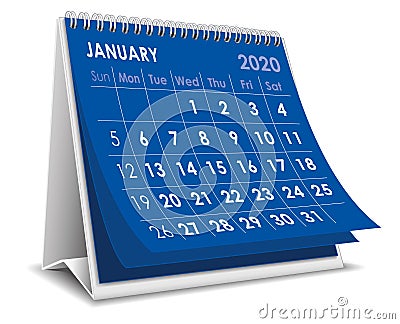 January 2020 calendar Vector Illustration