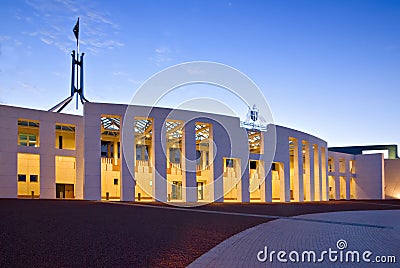 Canberra Parliament House at Twilight Editorial Stock Photo