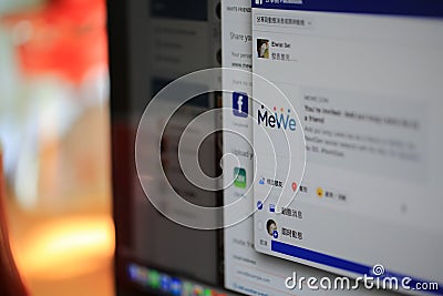 MeWe, as a competitor to Facebook, the new launched social media Editorial Stock Photo