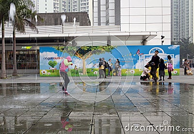 January 21, 2015, Hong Kong, : slow speed shutter show Children Editorial Stock Photo