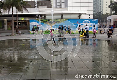 January 21, 2015, Hong Kong, : slow speed shutter show Children Editorial Stock Photo