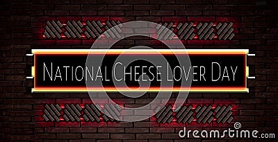January month , National Cheese Lover Day, Text Effect on Bricks Background Stock Photo