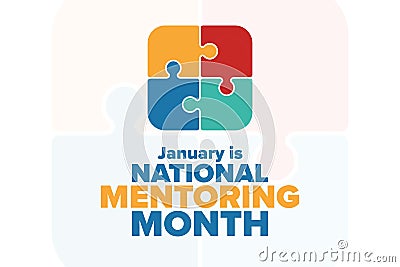 January is National Mentoring Month. Holiday concept. Template for background, banner, card, poster with text Vector Illustration