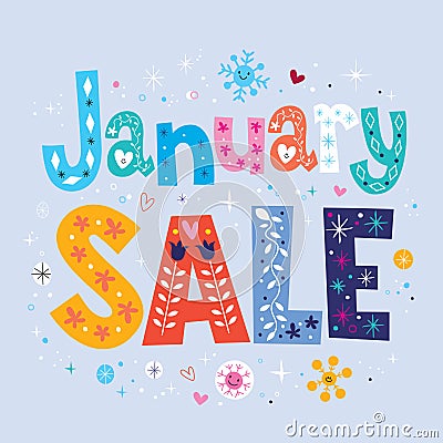 January sale Vector Illustration