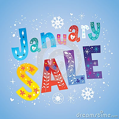 January sale Vector Illustration