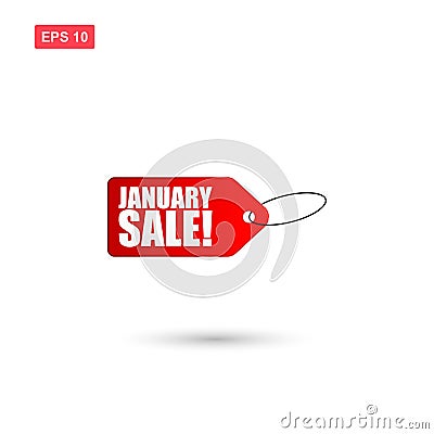January sale tag vector isolated Vector Illustration