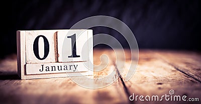 January 1st, 1 January, First of January, calendar month - date or anniversary or birthday Stock Photo