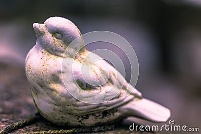 January 22, 2017: Statue of a bird decorating a grave in Skogsky Stock Photo