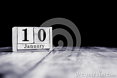 January 10th, 10 January, Tenth of January, calendar month - date or anniversary or birthday Stock Photo