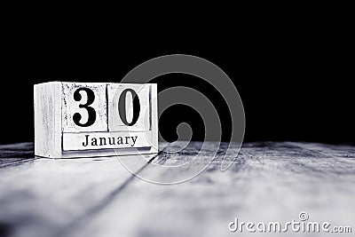 January 30th, 30 January, Thirtieth of January, calendar month - date or anniversary or birthday Stock Photo
