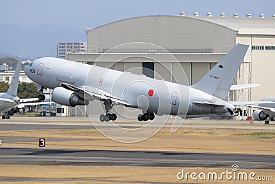 Japan Air Self-Defense Force Boeing KC-767 aerial refueling and strategic transport aircraft. Editorial Stock Photo