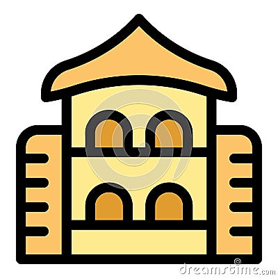 Japan castle icon vector flat Vector Illustration