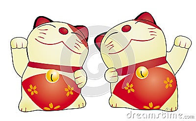 Japan cat doll isolated Vector Illustration