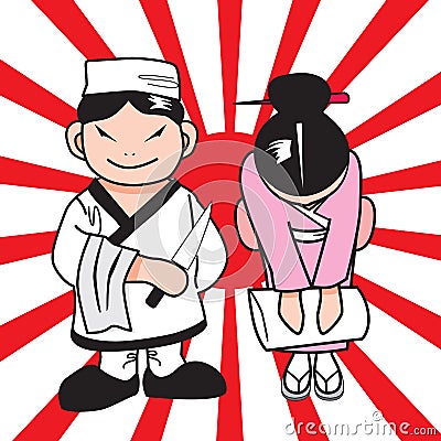 Japan chef Vector Illustration