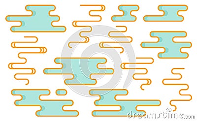 Japan cloud kawaii doodle flat vector Vector Illustration