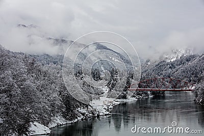 Japan countryside winter landscape at Mishima town Stock Photo