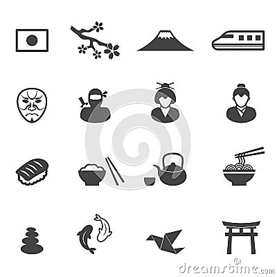 Japan culture icons Vector Illustration