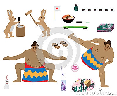 Japan culture set Vector Illustration