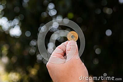 Japan currency coin Stock Photo