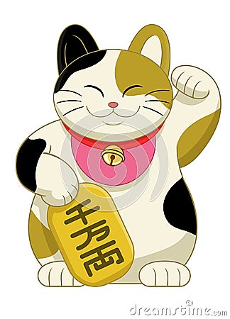 Japan cute maneki neki cat Vector Illustration