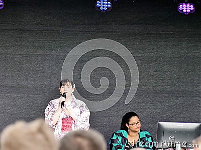 Japan Day festival, open air stage, in front of spectators, the Editorial Stock Photo