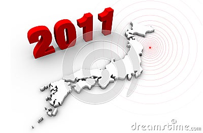 Japan earthquake disaster in 2011 Stock Photo