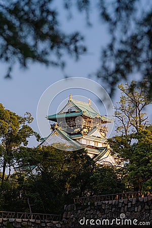 Japan famous travel destination, Osaka castle in Osaka, Japan Stock Photo