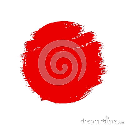 Japan flag asian style red grunge sun symbol isolated on white background. Vector Illustration