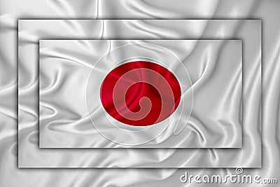 Japan flag on background texture. Three flags are superimposed on each other. The concept of design solutions. 3D-rendering Stock Photo