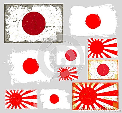 Japan flag collection vector Vector Illustration