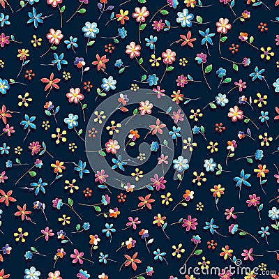 Japan flower fabric grey gold many seamless pattern Vector Illustration