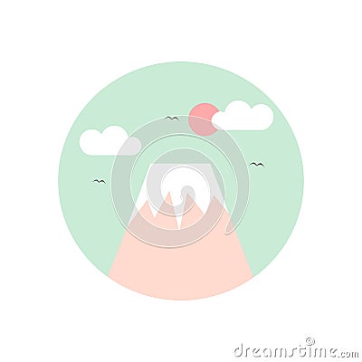 Japan fuji mountain vector icon Vector Illustration