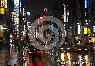 Japan - Ginza District of Tokyo Editorial Stock Photo