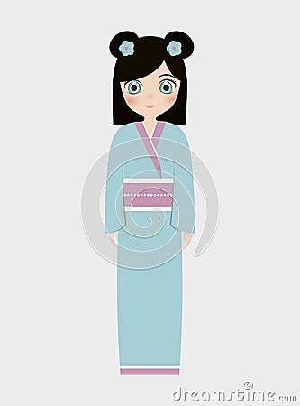 japan girls design Cartoon Illustration