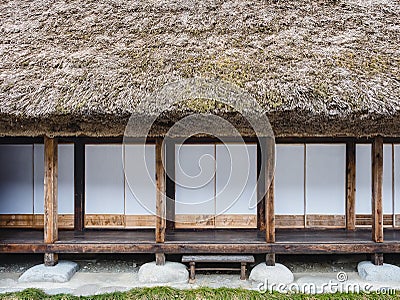 Japan House details pattern Door Window Wooden frame Stock Photo