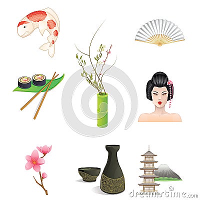 Japan Icons Vector Illustration