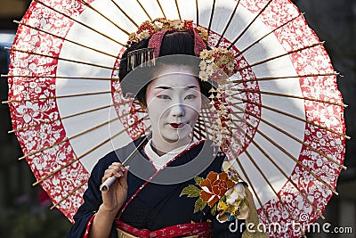 Japan - Kyoto - The Gion neighborhood and geisha Editorial Stock Photo