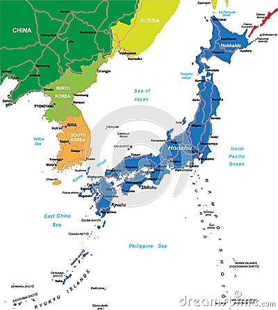 Japan map Vector Illustration