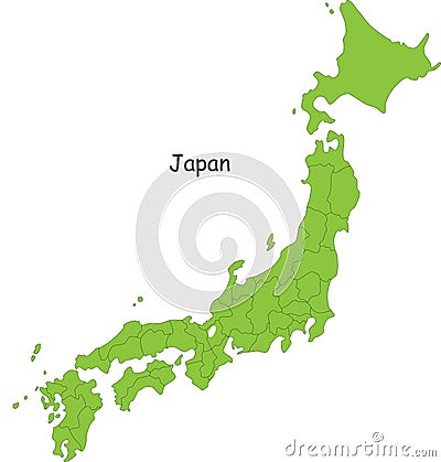 Japan map Cartoon Illustration