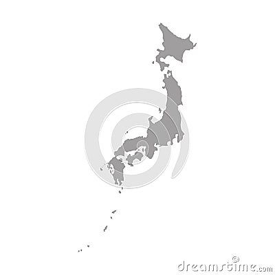 Japan map gray Vector Illustration