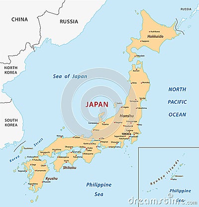 Japan map Vector Illustration