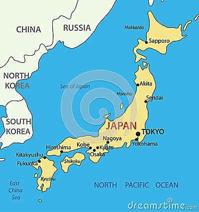 Japan - vector map Vector Illustration