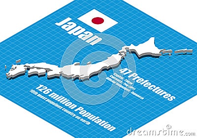 Japan map vector Vector Illustration