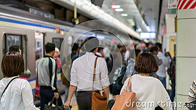 Japan Metro - rush hour Editorial Stock Photo