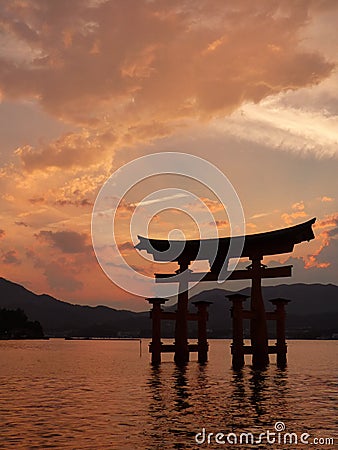 JAPAN. Miyajima. The big torii Stock Photo