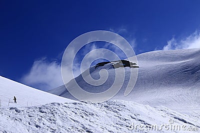 Japan mountain with winter snow Stock Photo