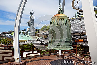 Japan. Nagasaki. The bell in the Fukusai templel. Editorial Stock Photo