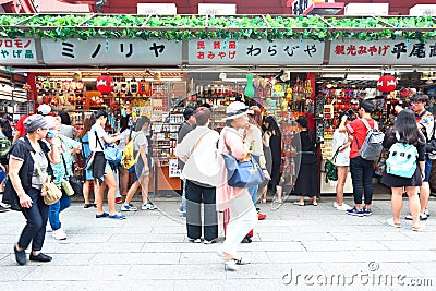 Japan :Nakamise dori in Asakusa, Tokyo Editorial Stock Photo