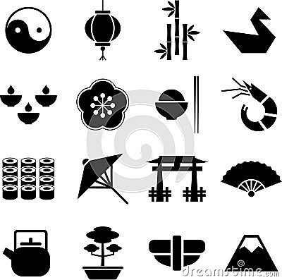 Japan pictograms. Vector Illustration